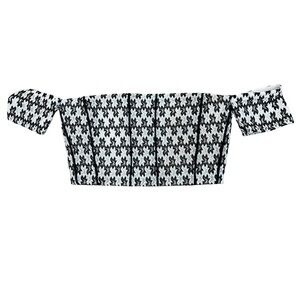 MAJE white and black cropped corset top